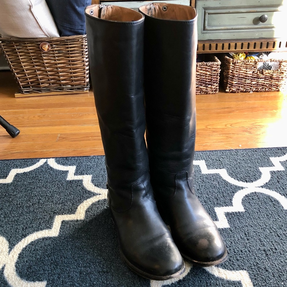 Frye Black Melissa Button Back Zip Boot
